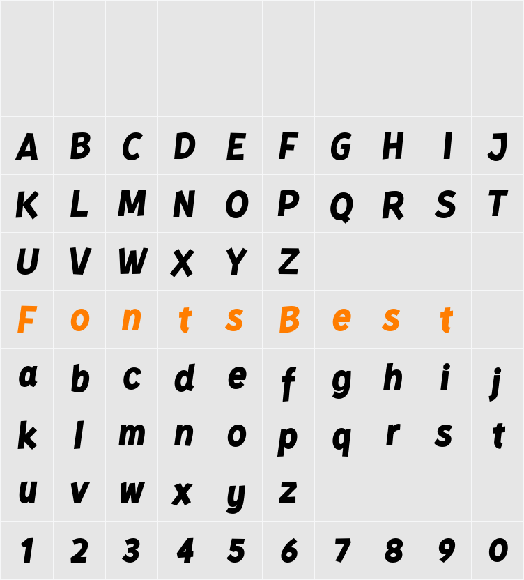 Kurri Island Italic Character Map
