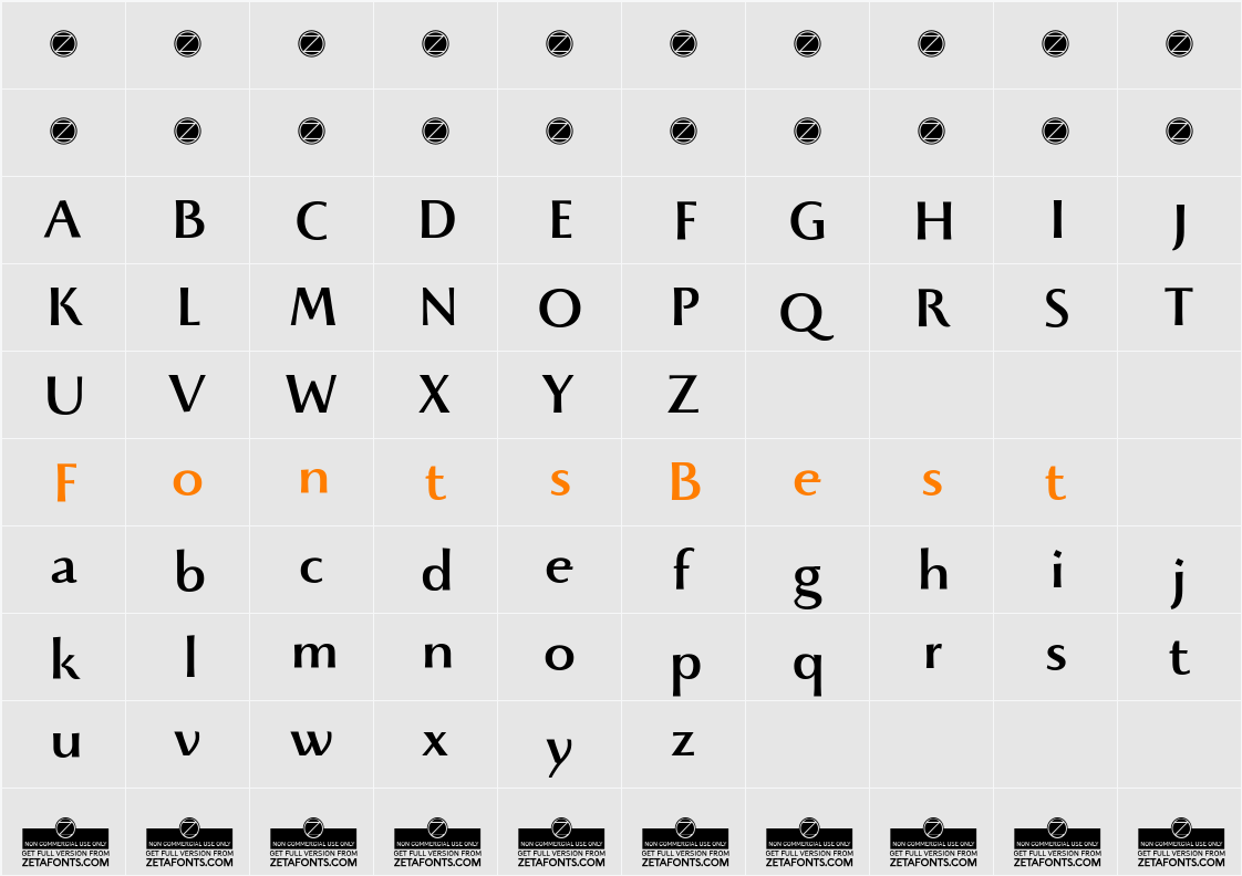 Beatrix Antiqua Medium Character Map