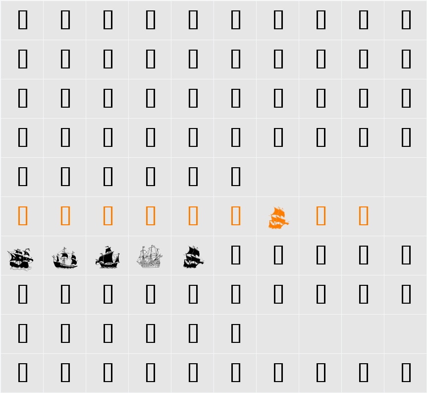 Navis BC Character Map