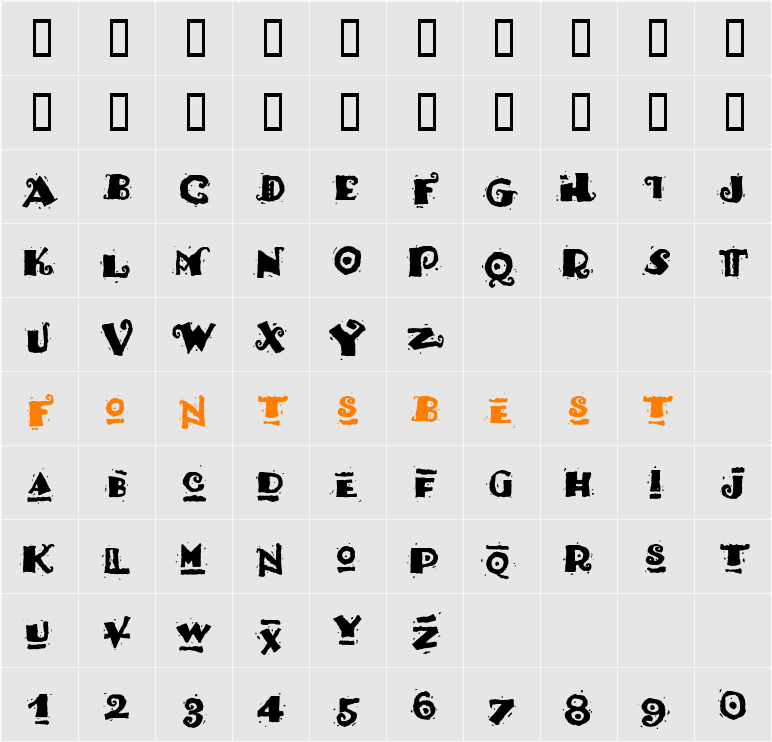 Fajita ICG Character Map
