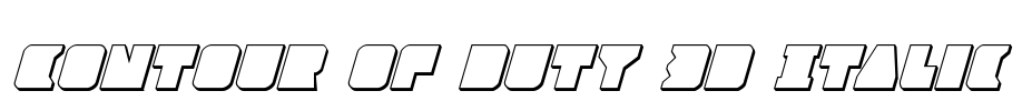 Contour of Duty 3D Italic Font Image