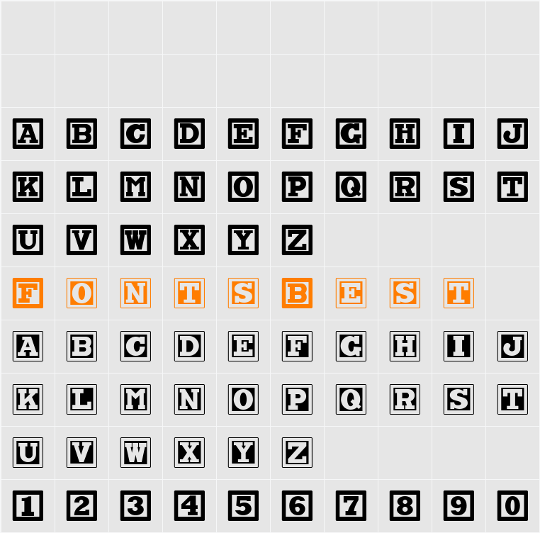 Chock A Block NF Character Map