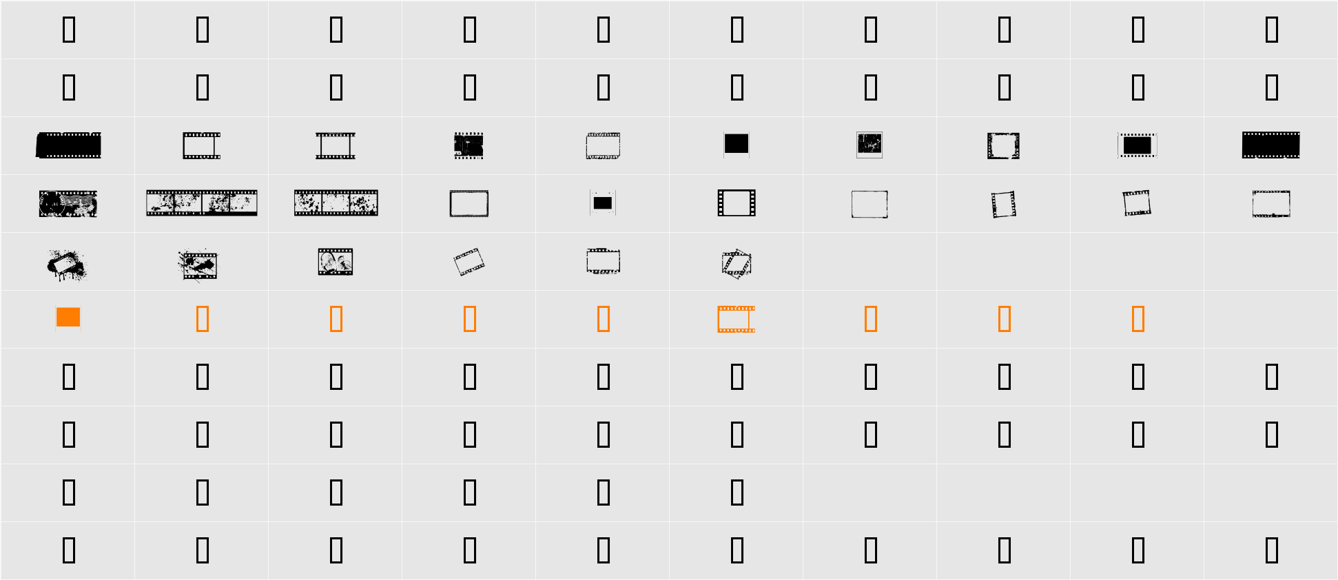 NegativeFilm Character Map