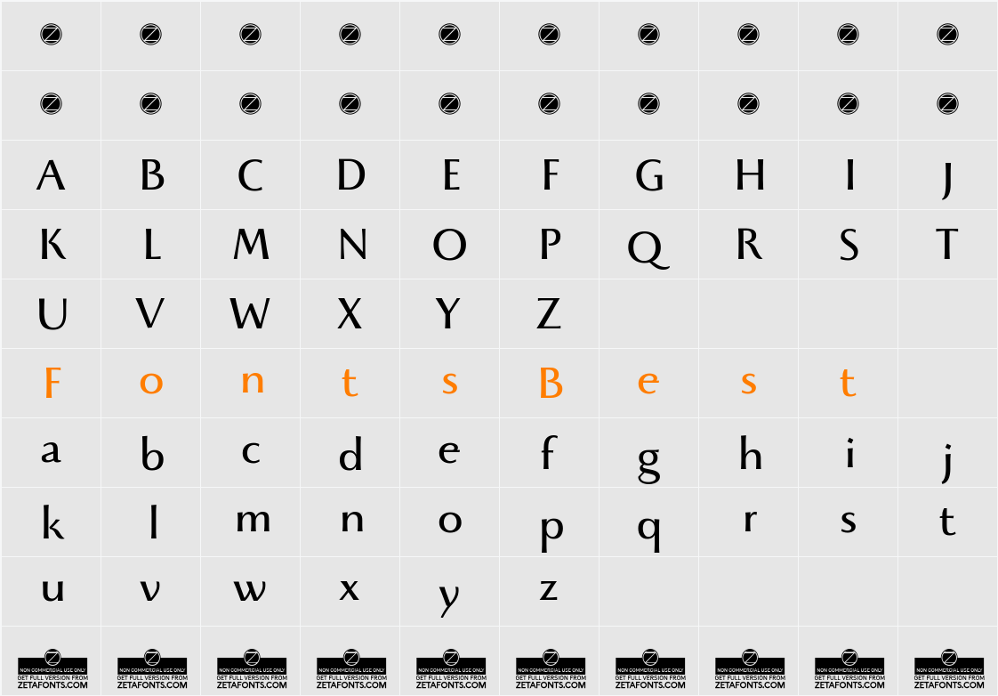 Beatrix Antiqua Character Map