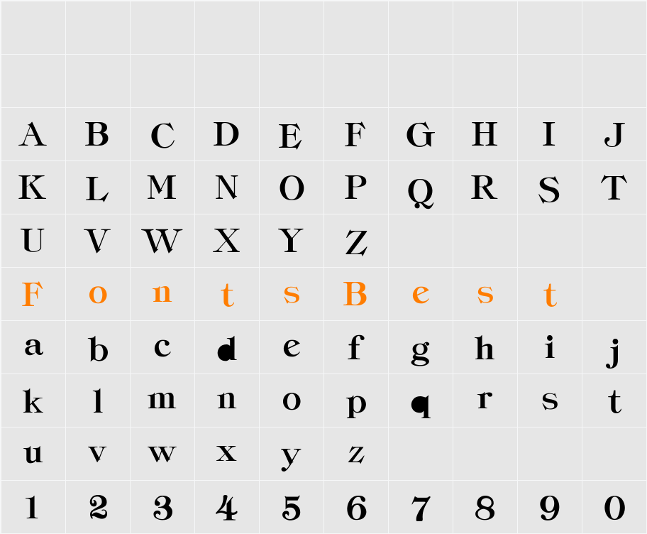 Classica-Heavy Character Map
