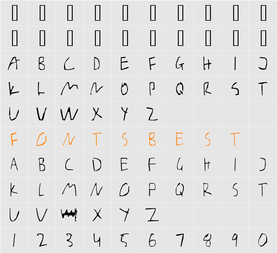 Barely Manilow Character Map