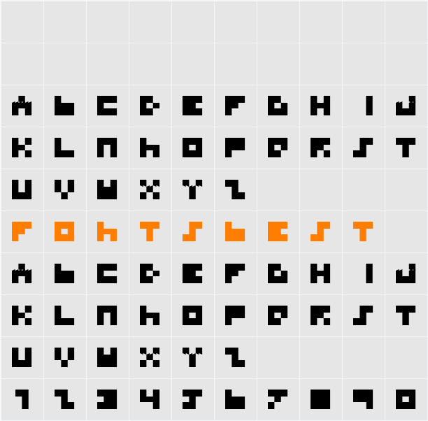 TINYFONT Character Map