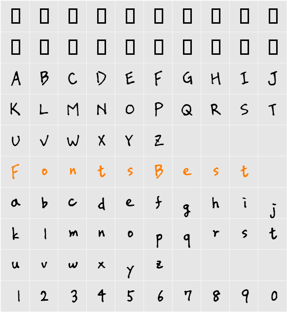 Fittonia Character Map