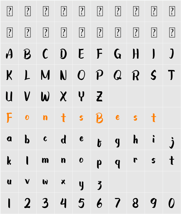 Assazinc Character Map