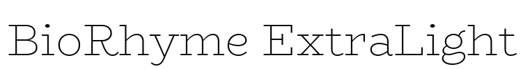 BioRhyme ExtraLight Font Image
