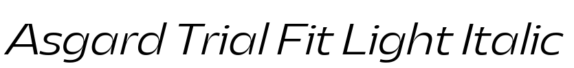 Asgard Trial Fit Light Italic Font Image