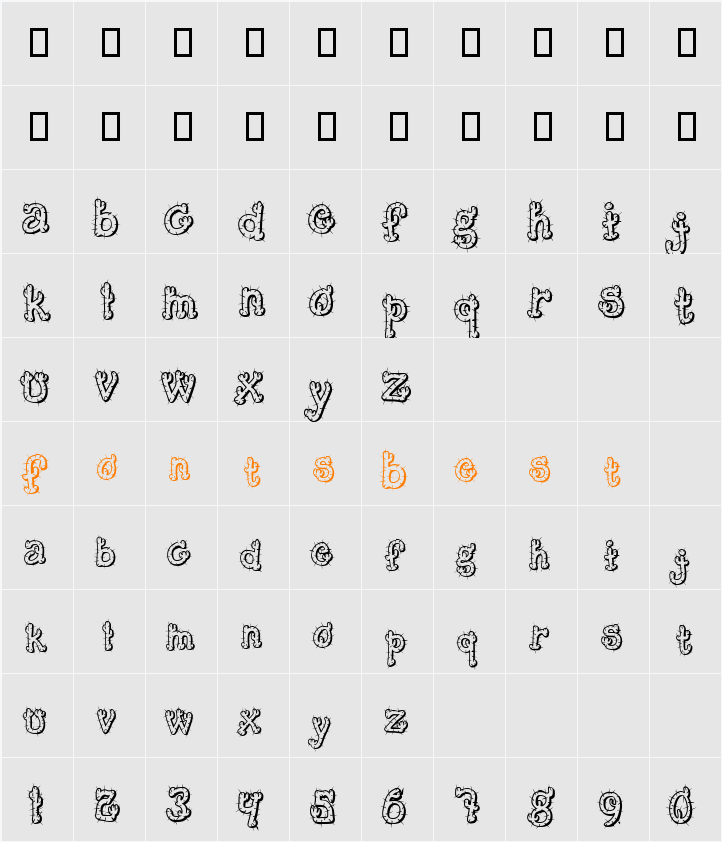 Cactus Sandwich Character Map