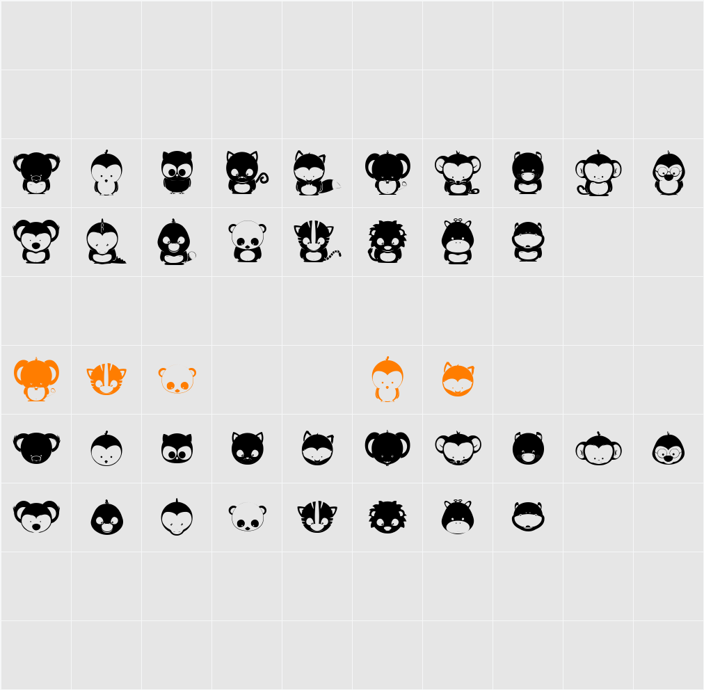 Animox Character Map