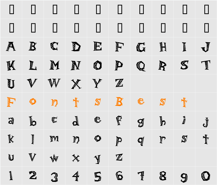 DaddyO Character Map