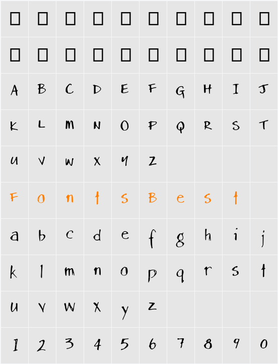 DansHand Character Map