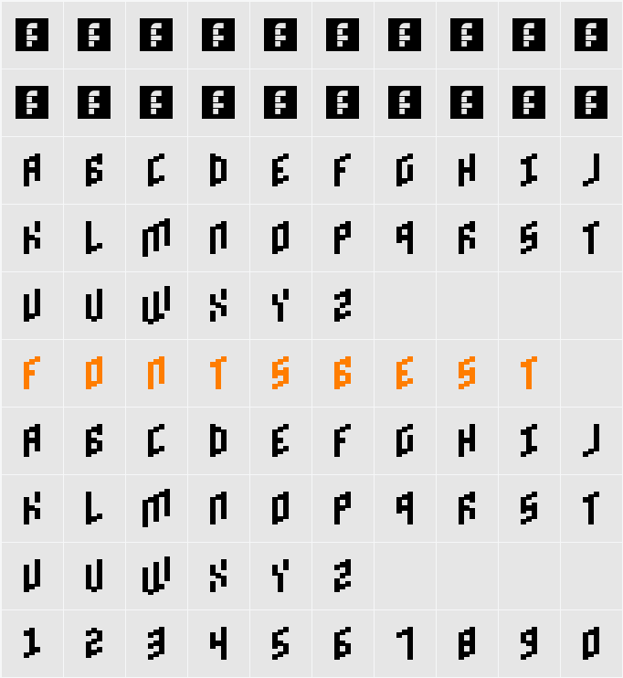 Brick Bold Character Map
