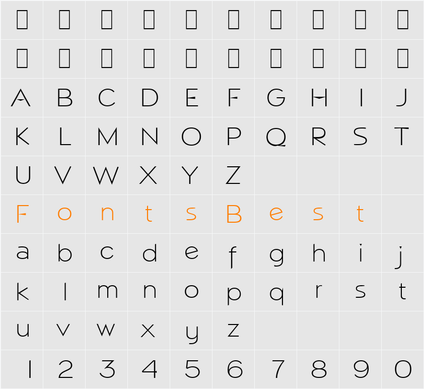 Napoli-Serial-ExtraLight Character Map