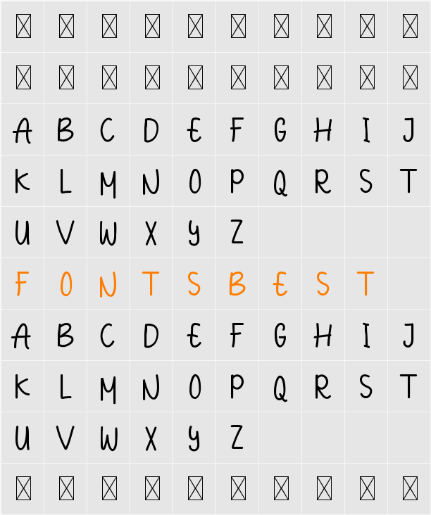 Aneethademo Sans Character Map