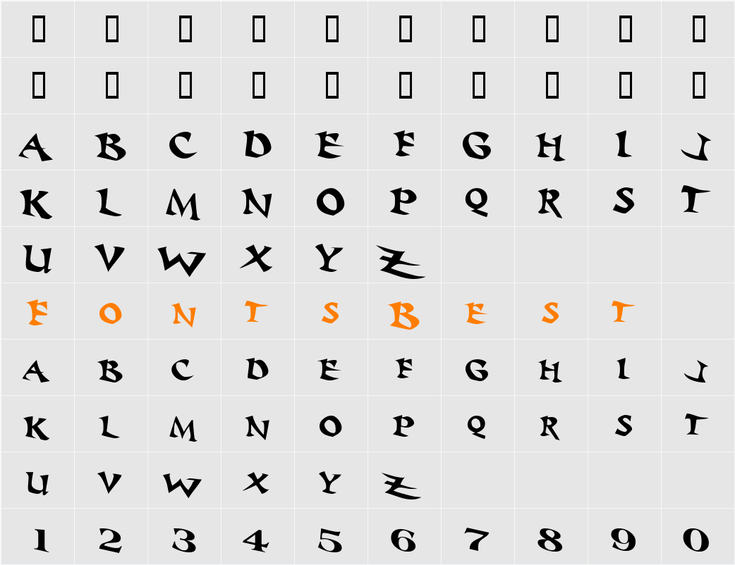 Baratz Character Map