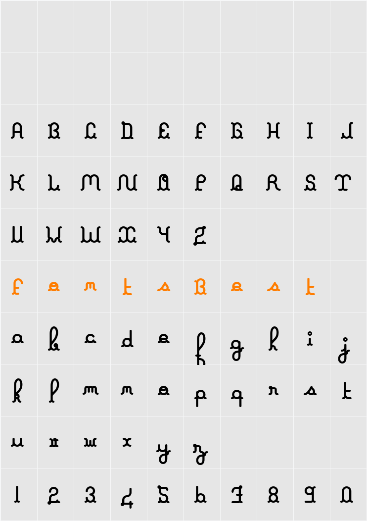 A La Nage Character Map