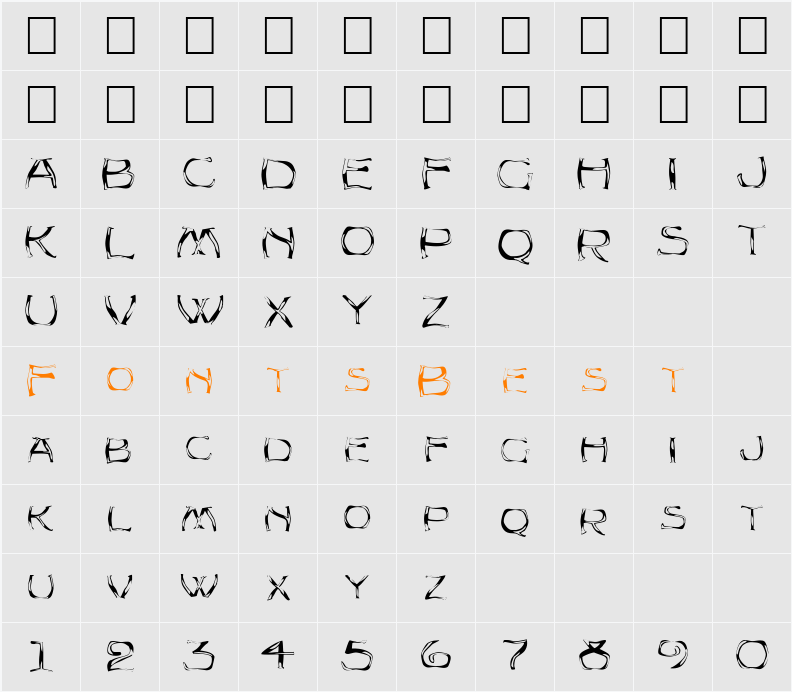 FZ WARPED 23 Character Map