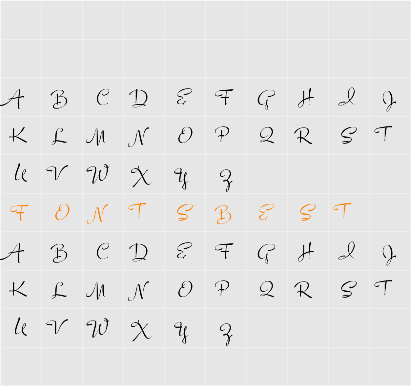 Individual Capitals Character Map