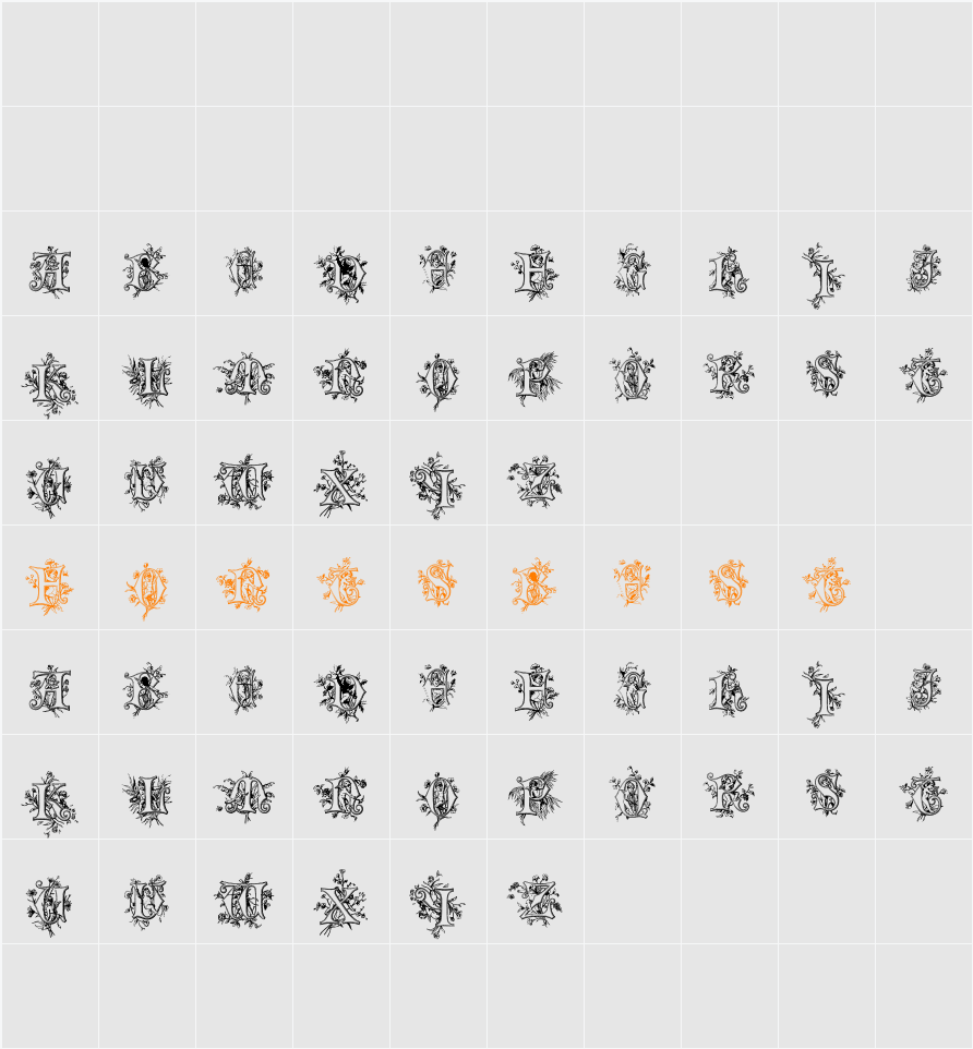 CherubimCaps Character Map