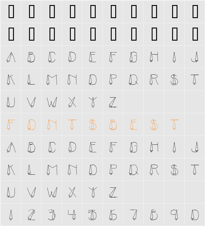 CK Tall Trees Character Map