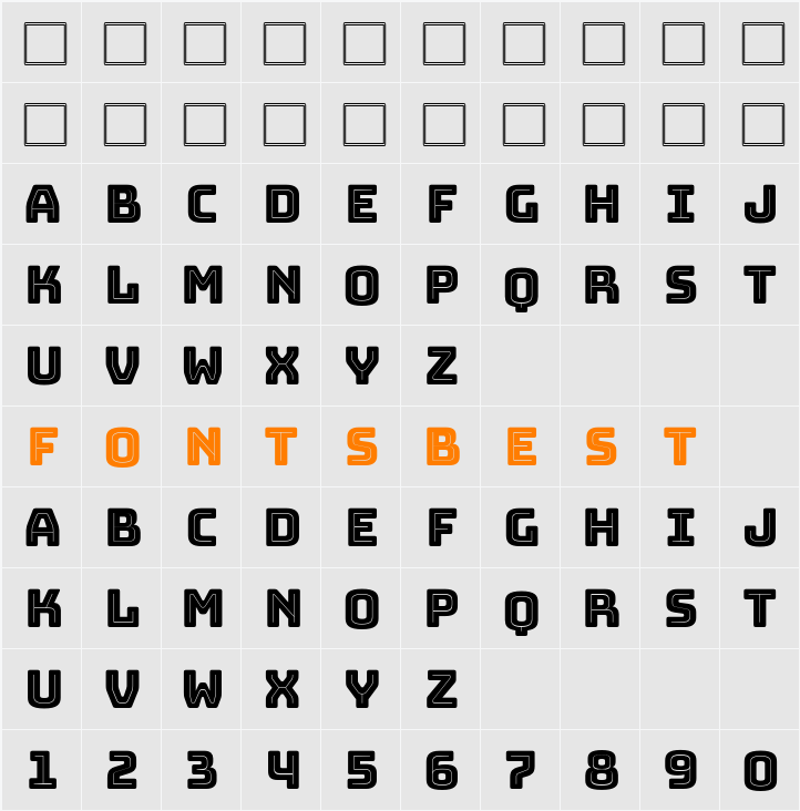Bungee Inline Character Map