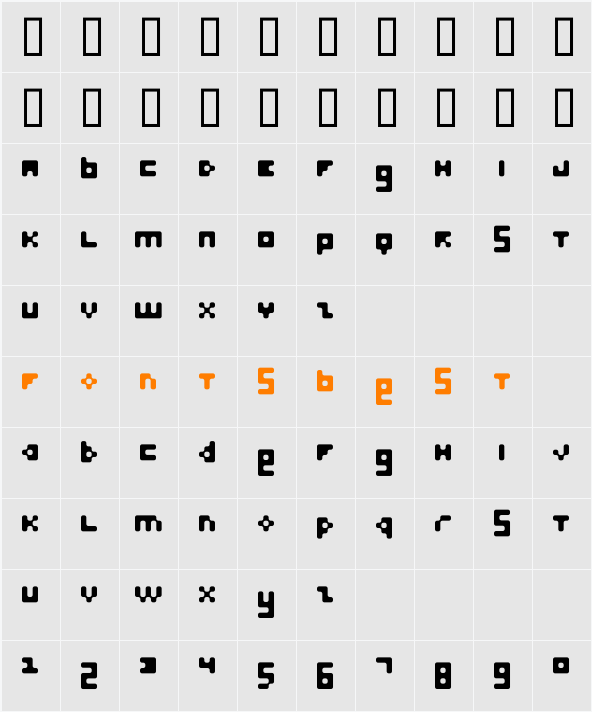 Felvetica Character Map