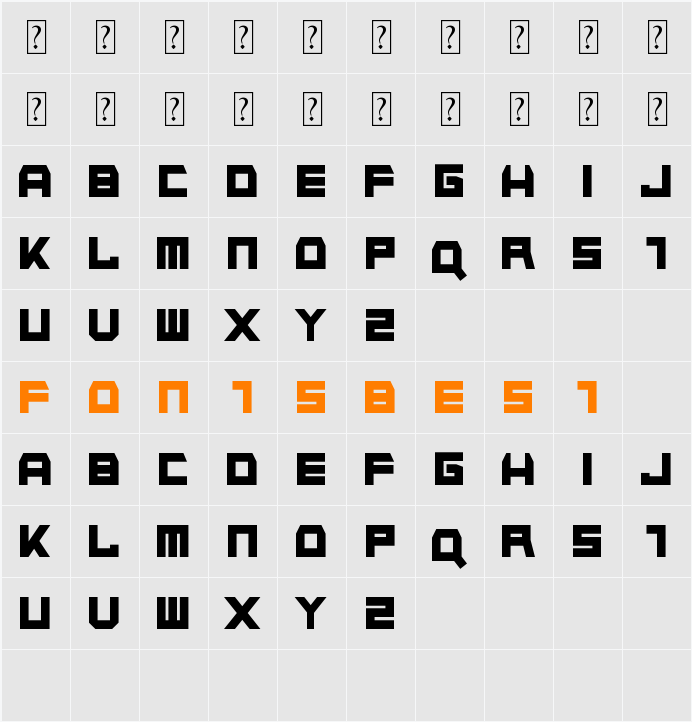 Napalm Strike Character Map