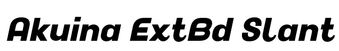 Akuina ExtBd Slant Font Image
