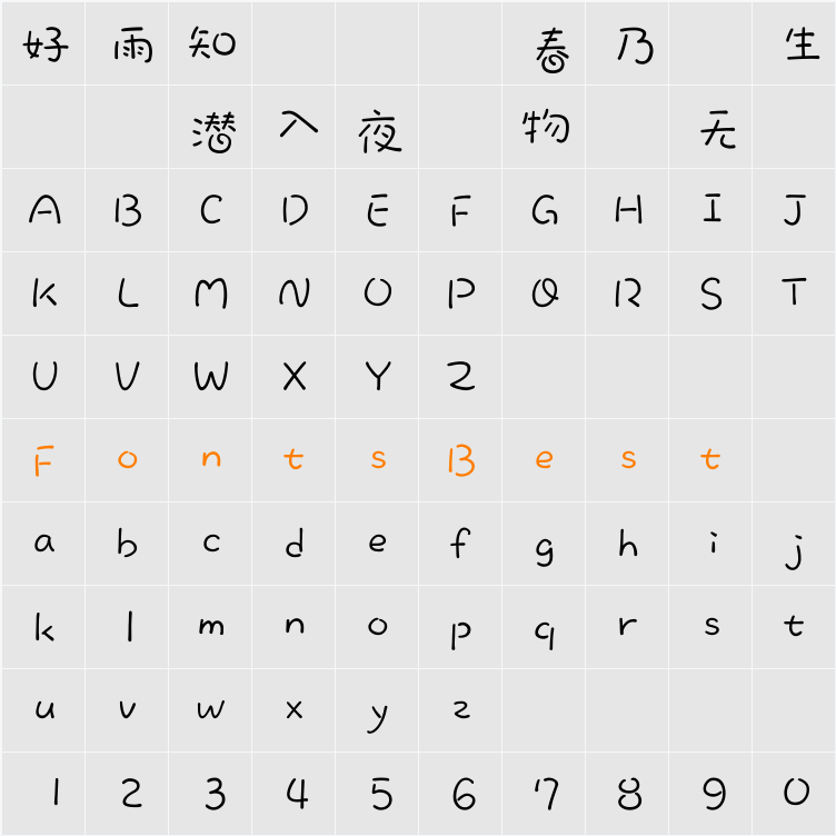 DFPPaoW4-B5 Character Map