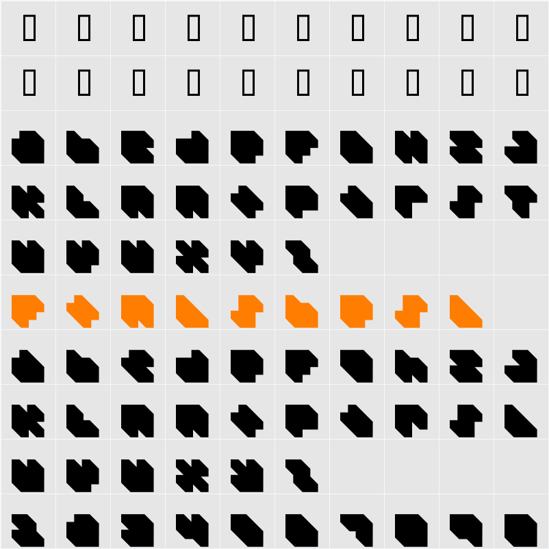 DS P9RMX3D Character Map