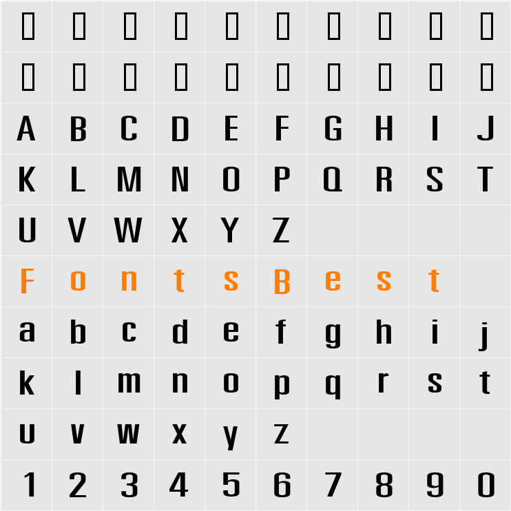 DSE PatPong Extend Character Map