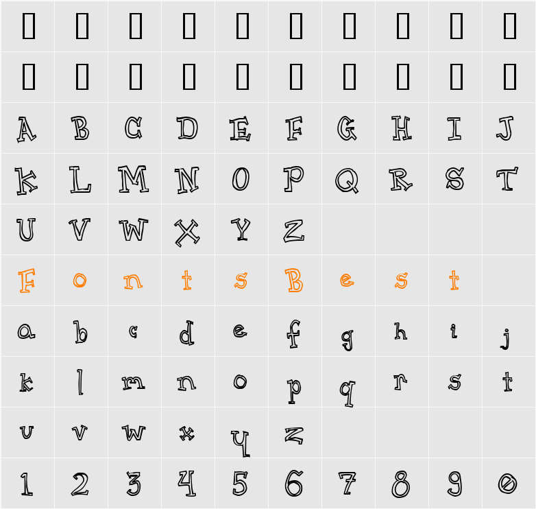 CrapSerif Character Map