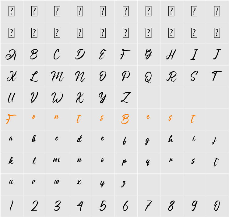 Angilla Denis Character Map