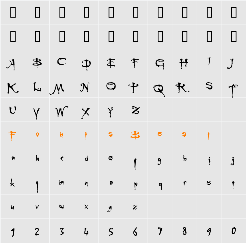 JI-Looney Character Map