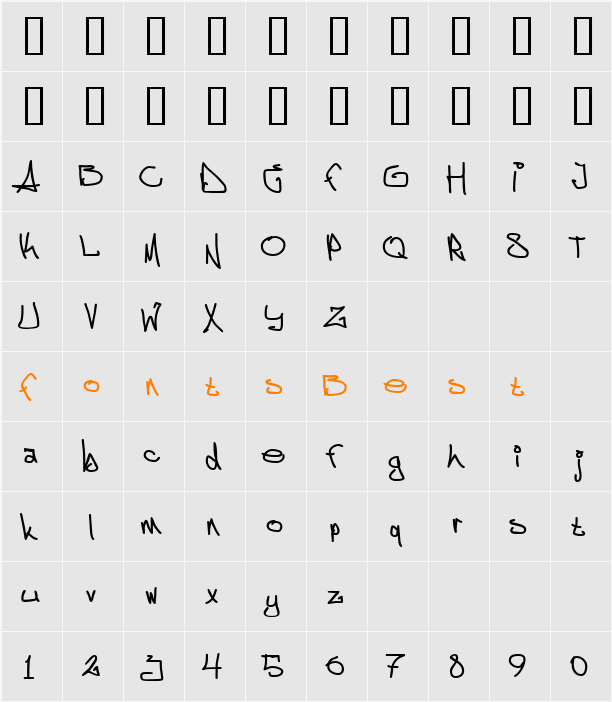 JI-Inkles Character Map