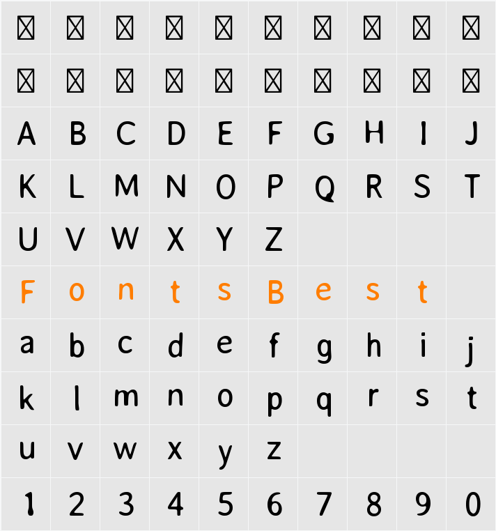 Averia Sans Character Map