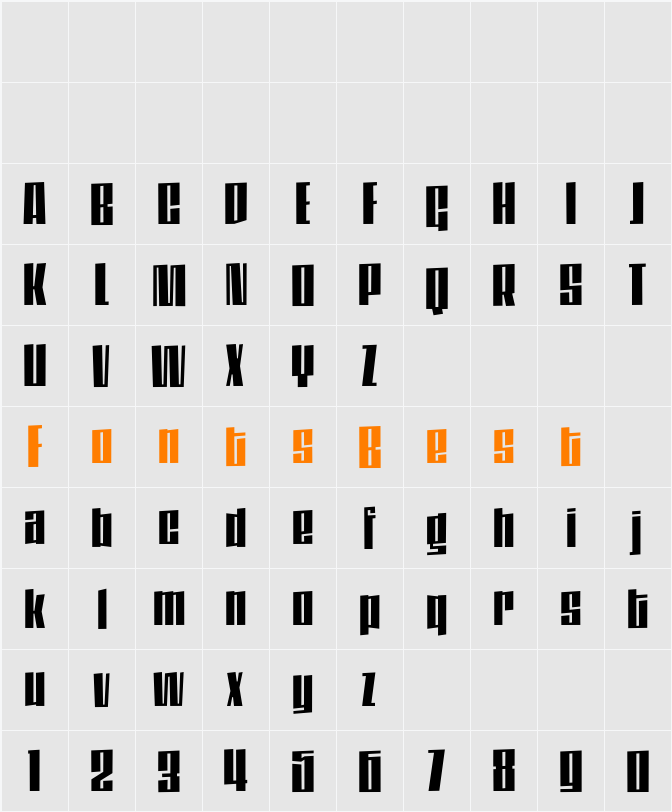 DaleysGothic Character Map