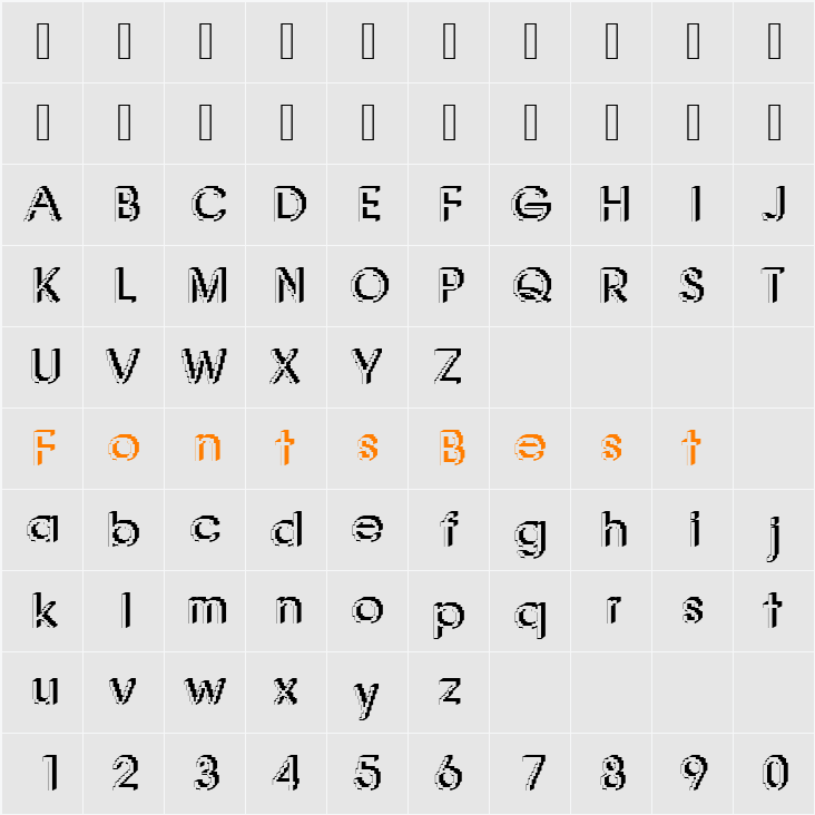 DTCRoughM06 Character Map