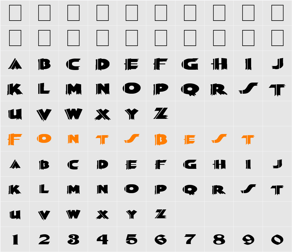 FZ JAZZY 56 EX Character Map