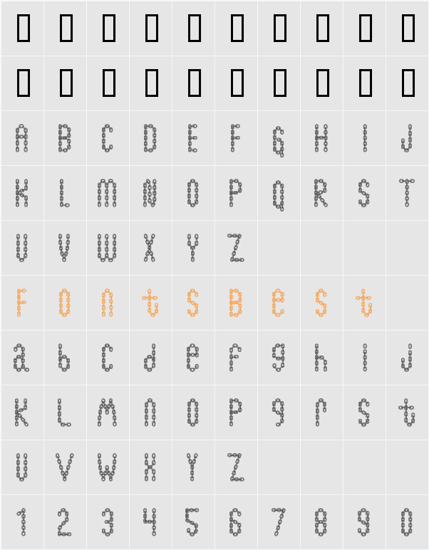 ChainFontOpen Character Map