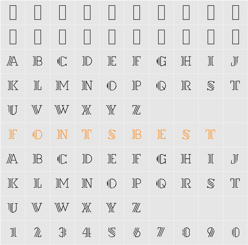 BLT Character Map