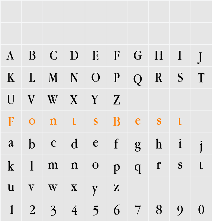 Apple Garamond Character Map