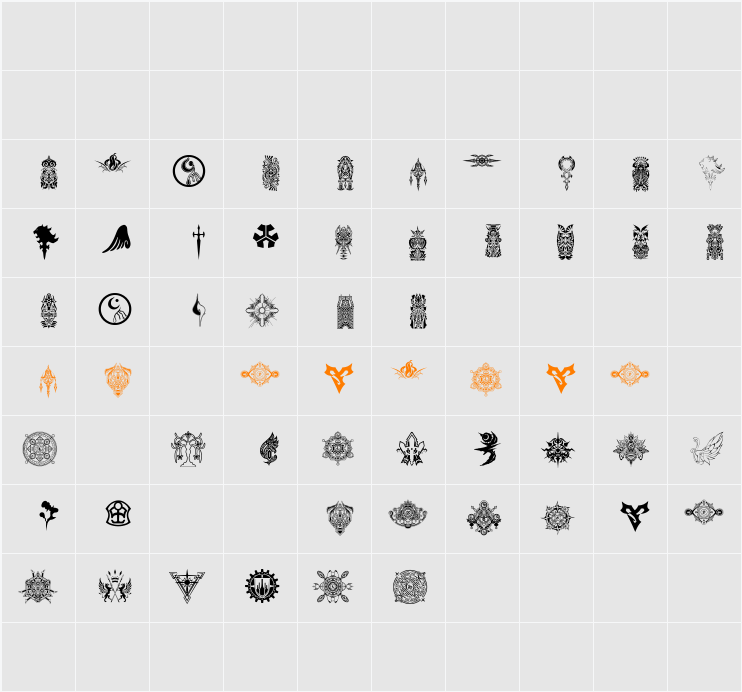 Final Fantasy Symbols Character Map