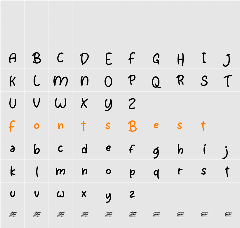 Agfolan Character Map