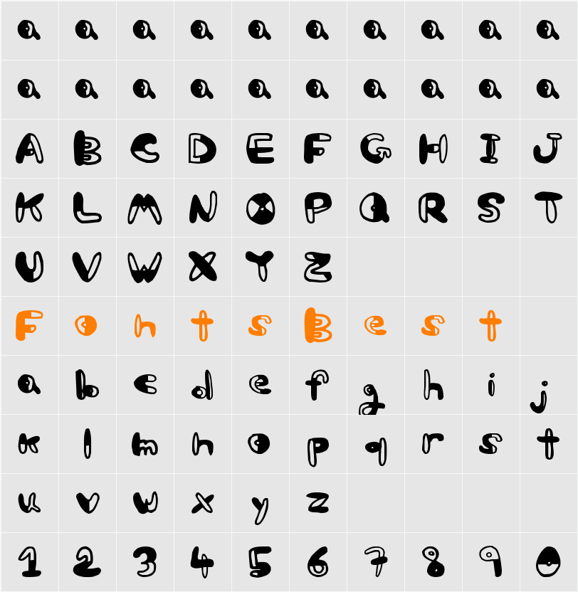 bw Character Map