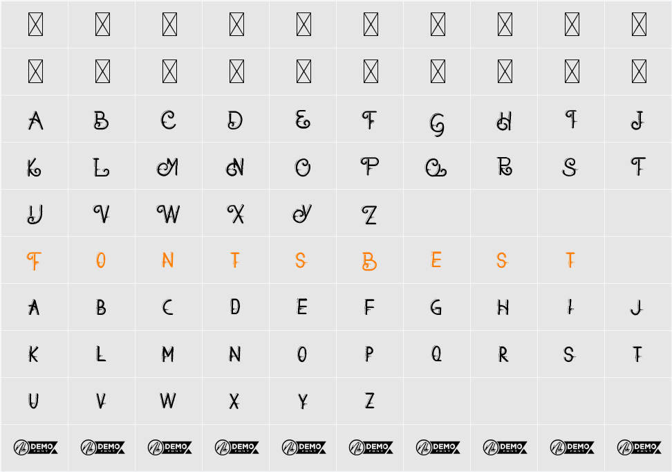 Barheto Demo Character Map
